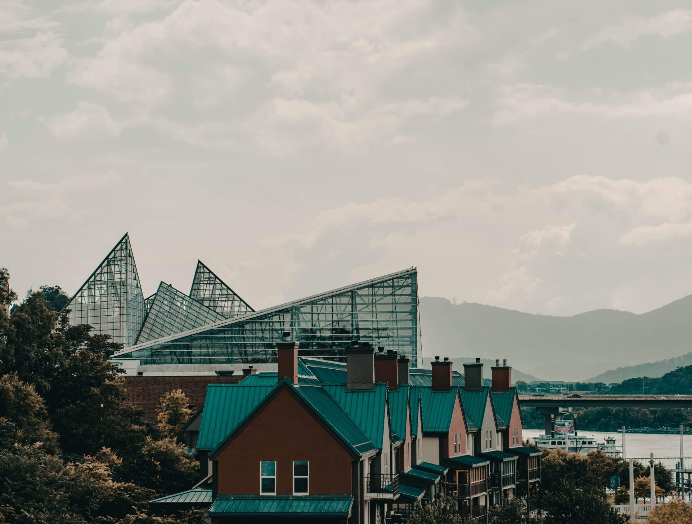 A Buidling with Glass Pyramid Structure