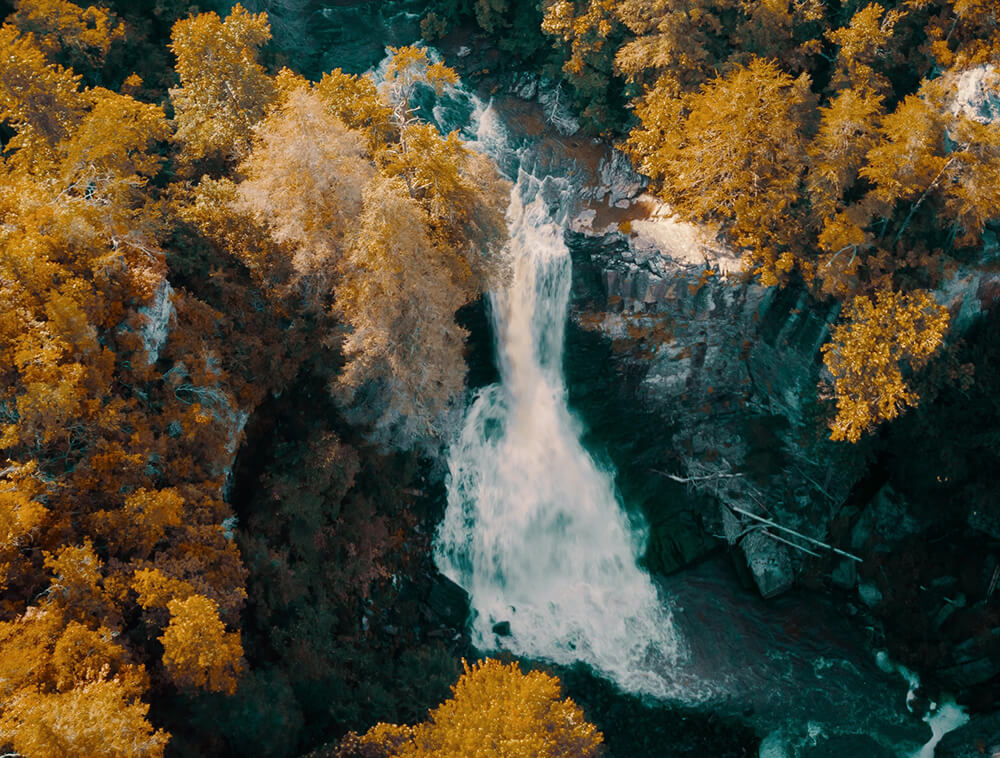 An Aerial View of a Waterfall