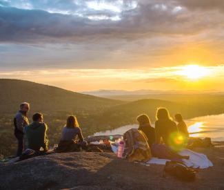 Some People Overlooking a Sunset
