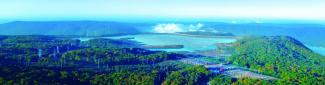 An aerial view of Racoon Mountain